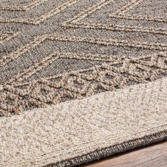 Beige Charcoal Areli Outdoor Area Rug - Ornate Home