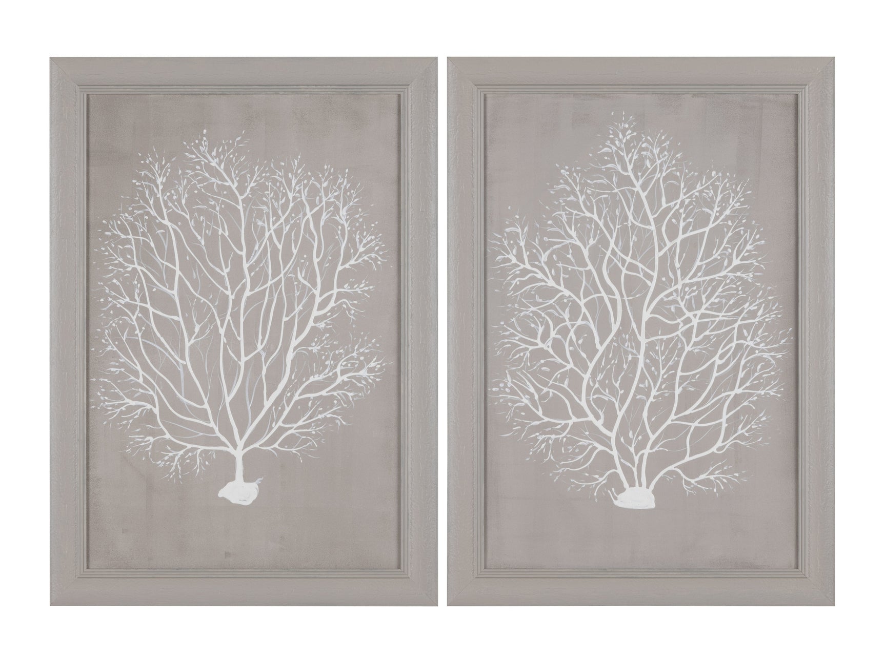 Beige Corals Brown/White Canvas