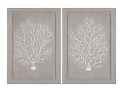 Beige Corals Brown/White Canvas - Ornate Home