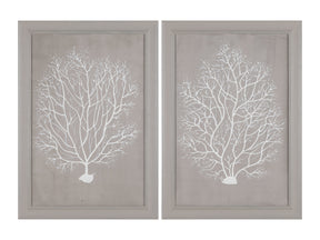 Beige Corals Brown/White Canvas - Ornate Home