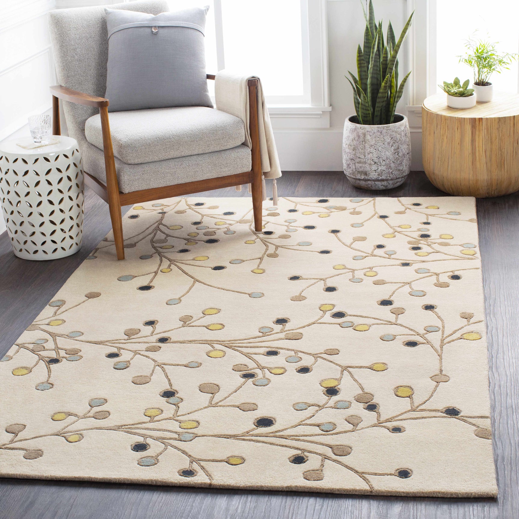 Beige Elsu Wool Rug - Ornate Home