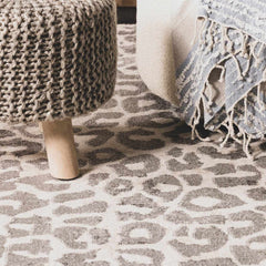 Beige Liversedge Leopard Print Area Rug - Ornate Home