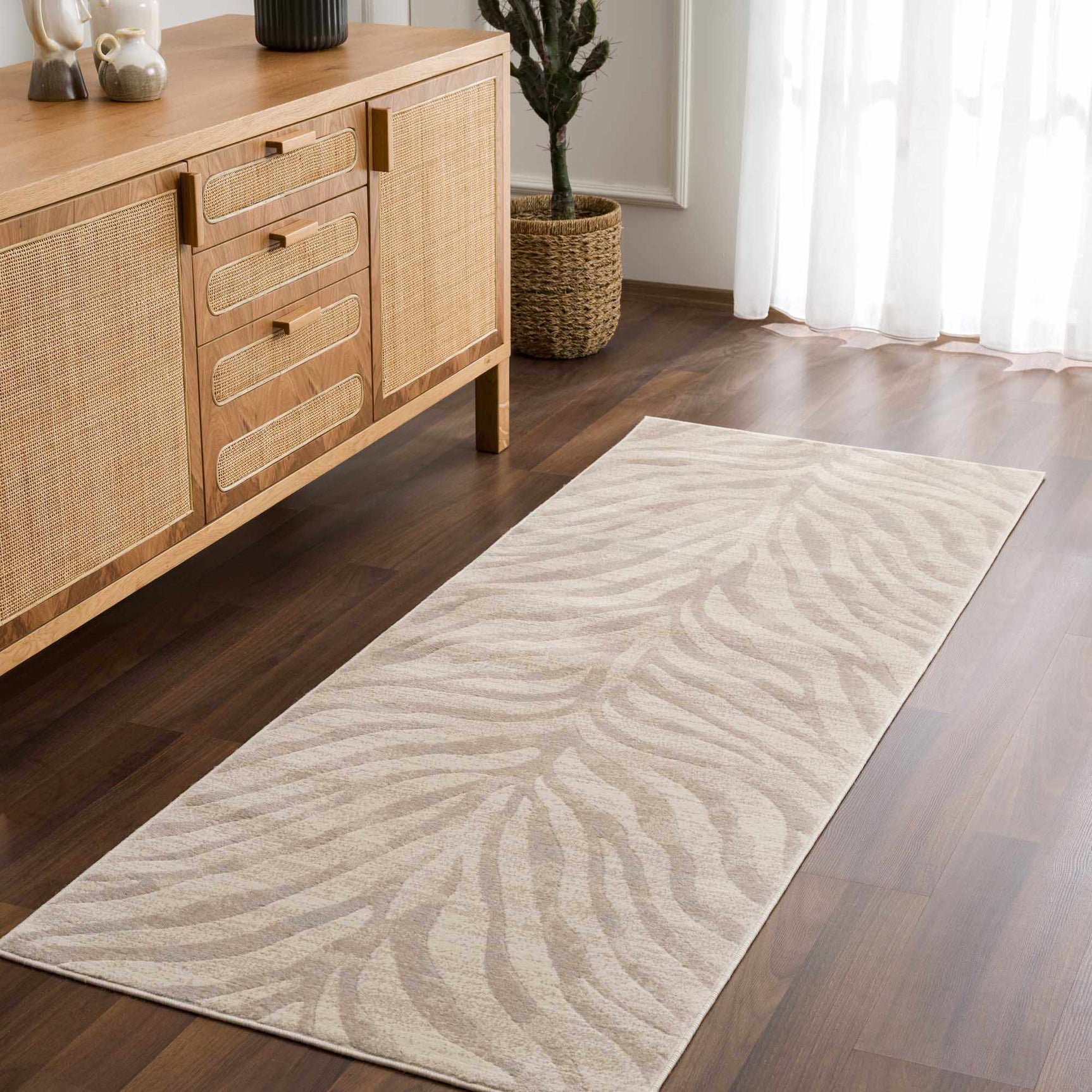 Beige Manteca Zebra Print Area Rug - Ornate Home
