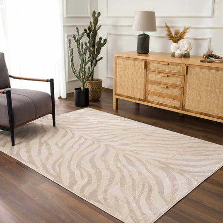 Beige Manteca Zebra Print Area Rug - Ornate Home