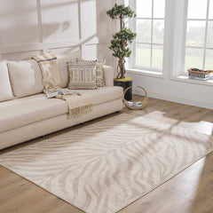 Beige Manteca Zebra Print Area Rug - Ornate Home