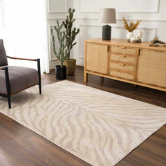 Beige Manteca Zebra Print Area Rug - Ornate Home