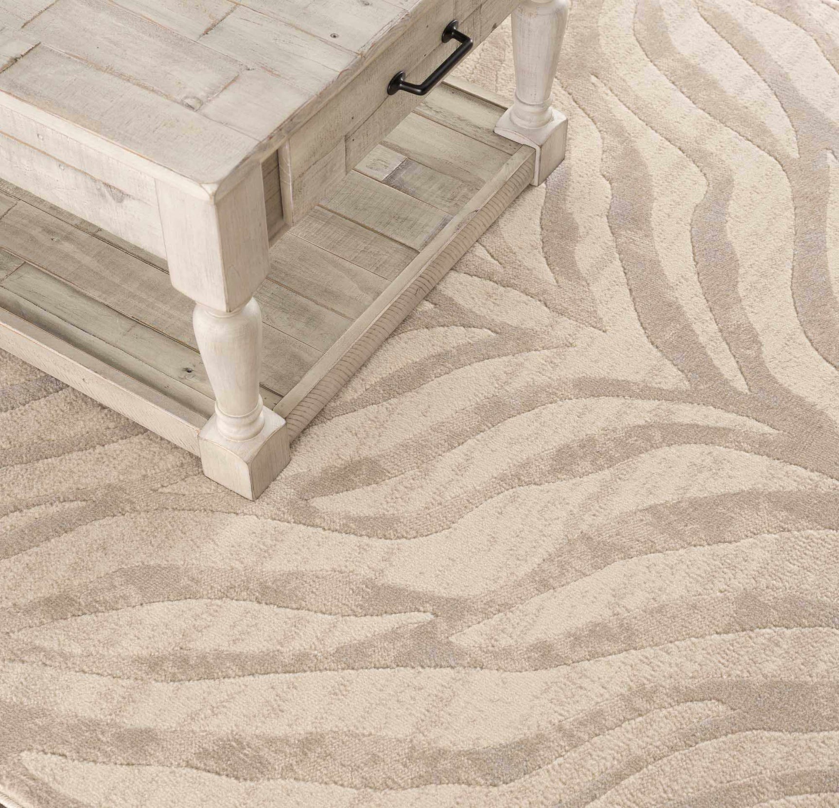 Beige Manteca Zebra Print Area Rug - Ornate Home