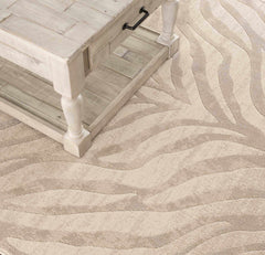 Beige Manteca Zebra Print Area Rug - Ornate Home