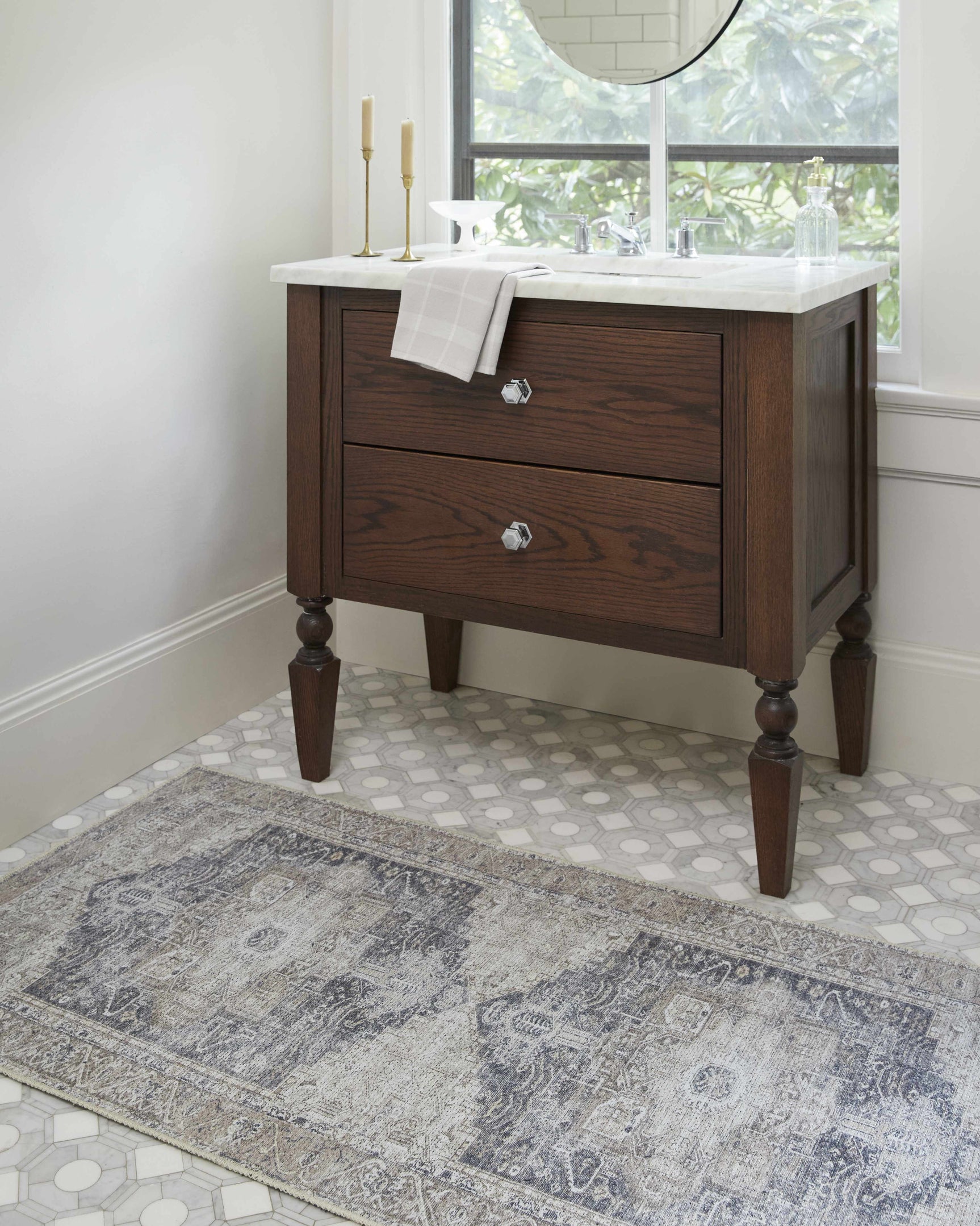 Beige Rosman Washable Area Rug - Clearance - Ornate Home