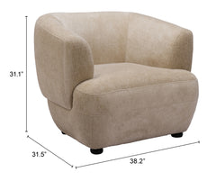 Bekker Golden Beige Accent Chair - Ornate Home