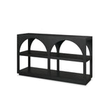 Bela Matte Black 54" Wood Arched Console Table - Ornate Home