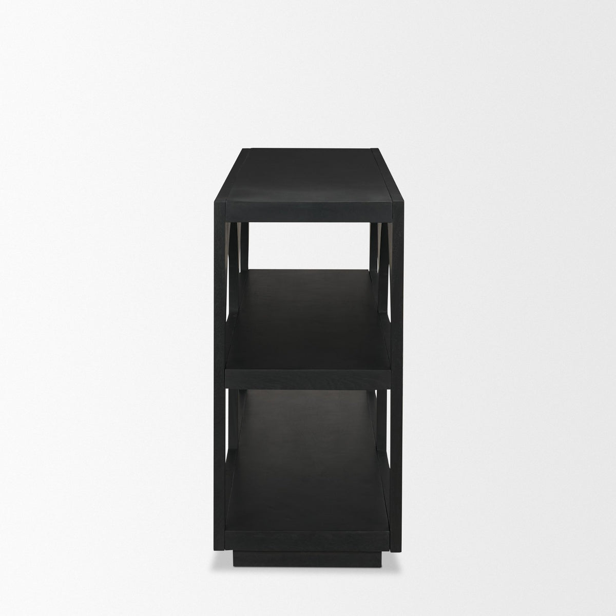 Bela Matte Black 54" Wood Arched Console Table - Ornate Home