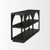 Bela Matte Black 54" Wood Arched Console Table - Ornate Home