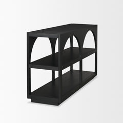 Bela Matte Black 54" Wood Arched Console Table