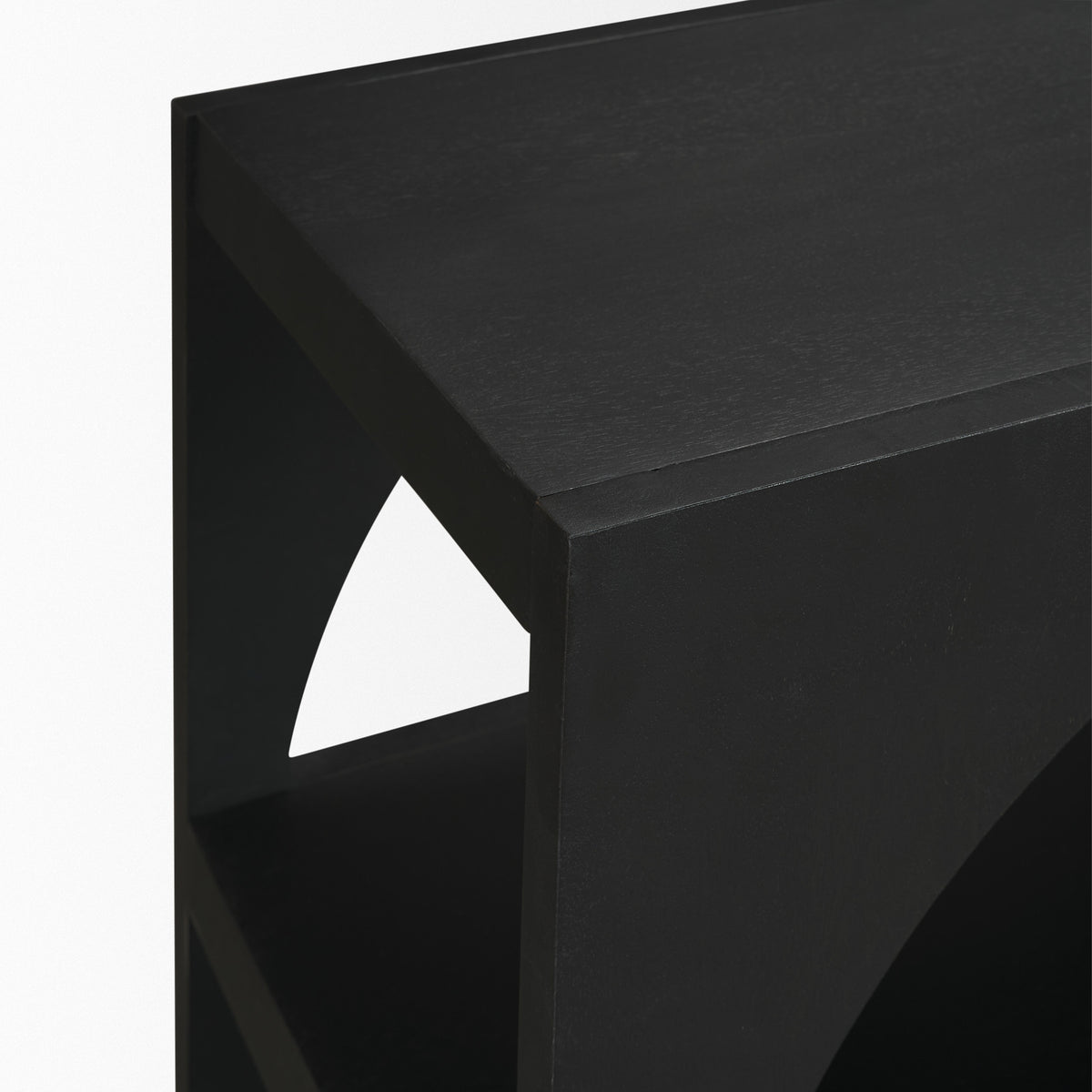 Bela Matte Black 54" Wood Arched Console Table - Ornate Home