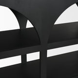 Bela Matte Black 54" Wood Arched Console Table - Ornate Home