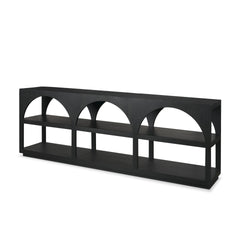Bela Matte Black 80" Wood Arched Console Table