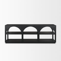 Bela Matte Black 80" Wood Arched Console Table