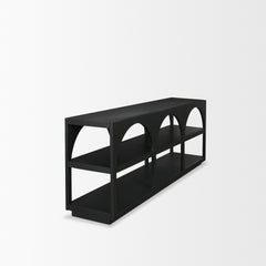 Bela Matte Black 80" Wood Arched Console Table