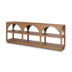 Bela Medium Brown 80" Wood Arched Console Table - Ornate Home
