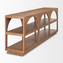 Bela Medium Brown 80" Wood Arched Console Table - Ornate Home