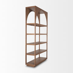 Bela Medium Brown Arched Shelving Unit Wood - Ornate Home