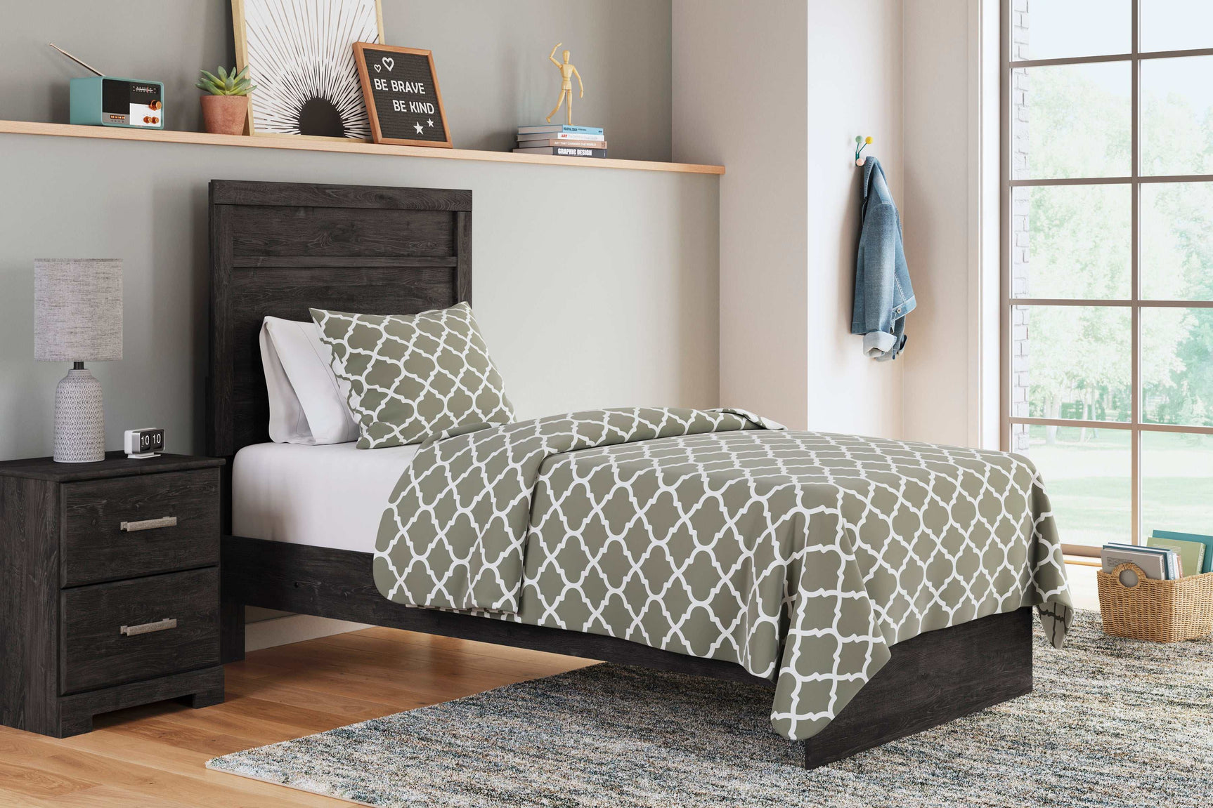 Belachime Black Twin Panel Bed (Online Special Price) - Ornate Home
