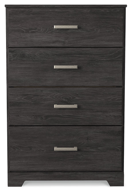 Belachime Charcoal Full Panel Bed, Dresser, Chest and 2 Nightstands - Ornate Home