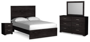 Belachime Charcoal Full Panel Bed, Dresser, Mirror and Nightstand (Online Special Price) - Ornate Home