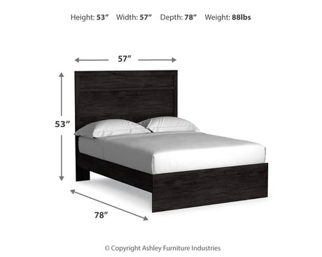Belachime Charcoal Full Panel Bed, Dresser, Mirror and Nightstand - Ornate Home