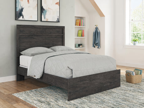 Belachime Charcoal Full Panel Bed, Dresser, Mirror and Nightstand - Ornate Home