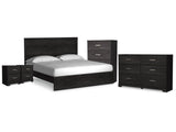Belachime Charcoal King Panel Bed, Dresser, Chest and 2 Nightstands (Online Special Price) - Ornate Home