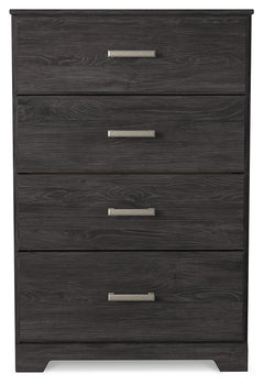 Belachime Charcoal King Panel Bed, Dresser, Chest and 2 Nightstands - Ornate Home