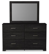 Belachime Charcoal King Panel Bed, Dresser, Mirror, Chest and Nightstand - Ornate Home