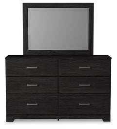 Belachime Charcoal King Panel Bed, Dresser, Mirror, Chest and Nightstand - Ornate Home