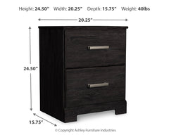 Belachime Charcoal King Panel Bed, Dresser Mirror and 2 Nightstands - Ornate Home