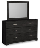 Belachime Charcoal King Panel Bed, Dresser, Mirror, and Nightstand (Online Special Price) - Ornate Home