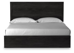 Belachime Charcoal King Panel Bed, Dresser, Mirror, and Nightstand - Ornate Home