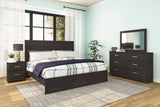 Belachime Charcoal King Panel Bed & Nightstand (Online Special Price) - Ornate Home