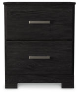 Belachime Charcoal King Panel Bed & Nightstand - Ornate Home