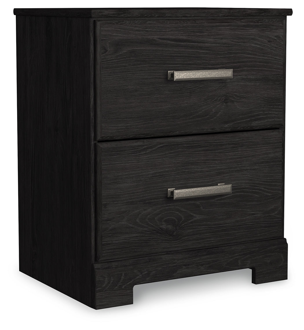 Belachime Charcoal King Panel Bed & Nightstand - Ornate Home