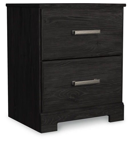Belachime Charcoal King Panel Bed & Nightstand - Ornate Home