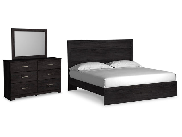 Belachime Charcoal King Panel Bedroom Set with Dresser and Mirror (Online Special Price) - Ornate Home