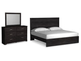 Belachime Charcoal King Panel Bedroom Set with Dresser and Mirror - Ornate Home