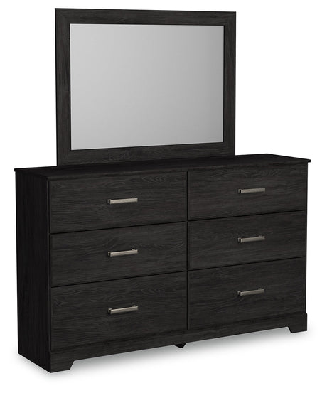 Belachime Charcoal Queen Panel Bedroom Set with Dresser and Mirror - Ornate Home