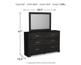 Belachime Charcoal Twin Panel Bedroom Set with Dresser and Mirror (Online Special Price) - Ornate Home