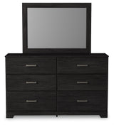 Belachime Charcoal Twin Panel Bedroom Set with Dresser and Mirror - Ornate Home