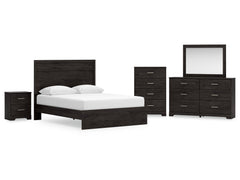 Belachime Queen Panel Bed, Dresser, Mirror, Chest and Nightstand - Ornate Home