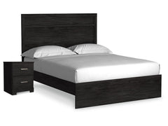 Belachime Queen Panel Bed and Nightstand - Ornate Home
