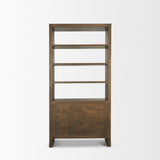 Belford Dark Brown 2-Door Open Oak Wood Shelving Unit - Ornate Home